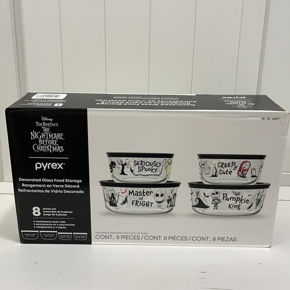 Disney The Nightmare Before Christmas Pyrex 8 Piece Set - Picture 2 of 6
